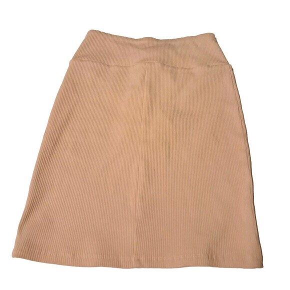 Naked Wardrobe V-Cut Mini Skirt in Oatmeal Stretchy Ribbed Bodycon Womens S NWT - Picture 12 of 13